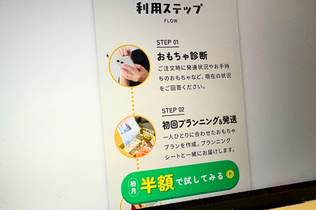 申し込みから、おもちゃが届くまで